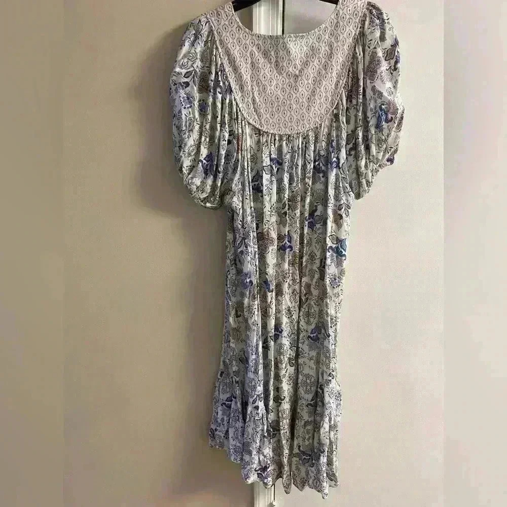 Lucky Brand midi dress short sleeves granny lagon look. Medium. NWT - Picture 6 of 8